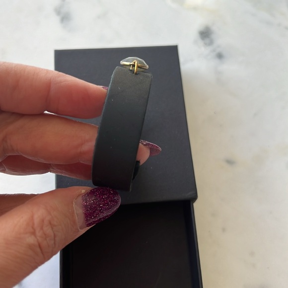 Black Leather Bracelet with Labrodite Gemstone NWOT - Picture 10 of 11